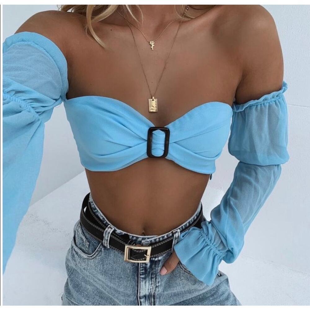 NWT Tiger Mist Blue Etta Bra Top Size Medium